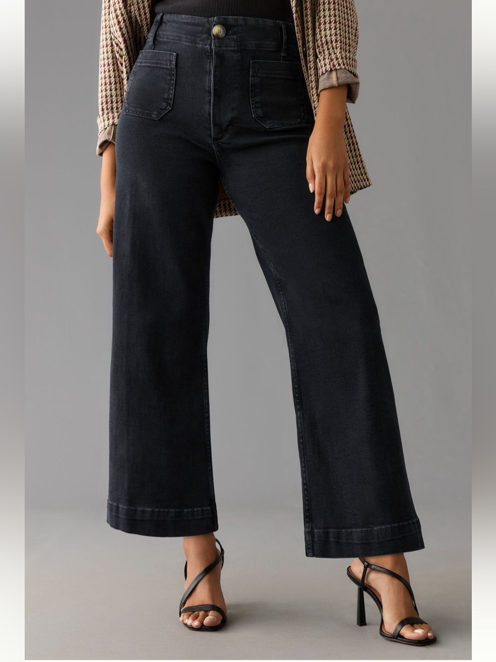 Anthropologie Maeve Colette High-Rise Wide-Leg Cropped Jeans- size 32